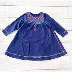 Pink Chicken Baby Girl Dress Embroidered Boho Folk Print Swing 6-12 Months